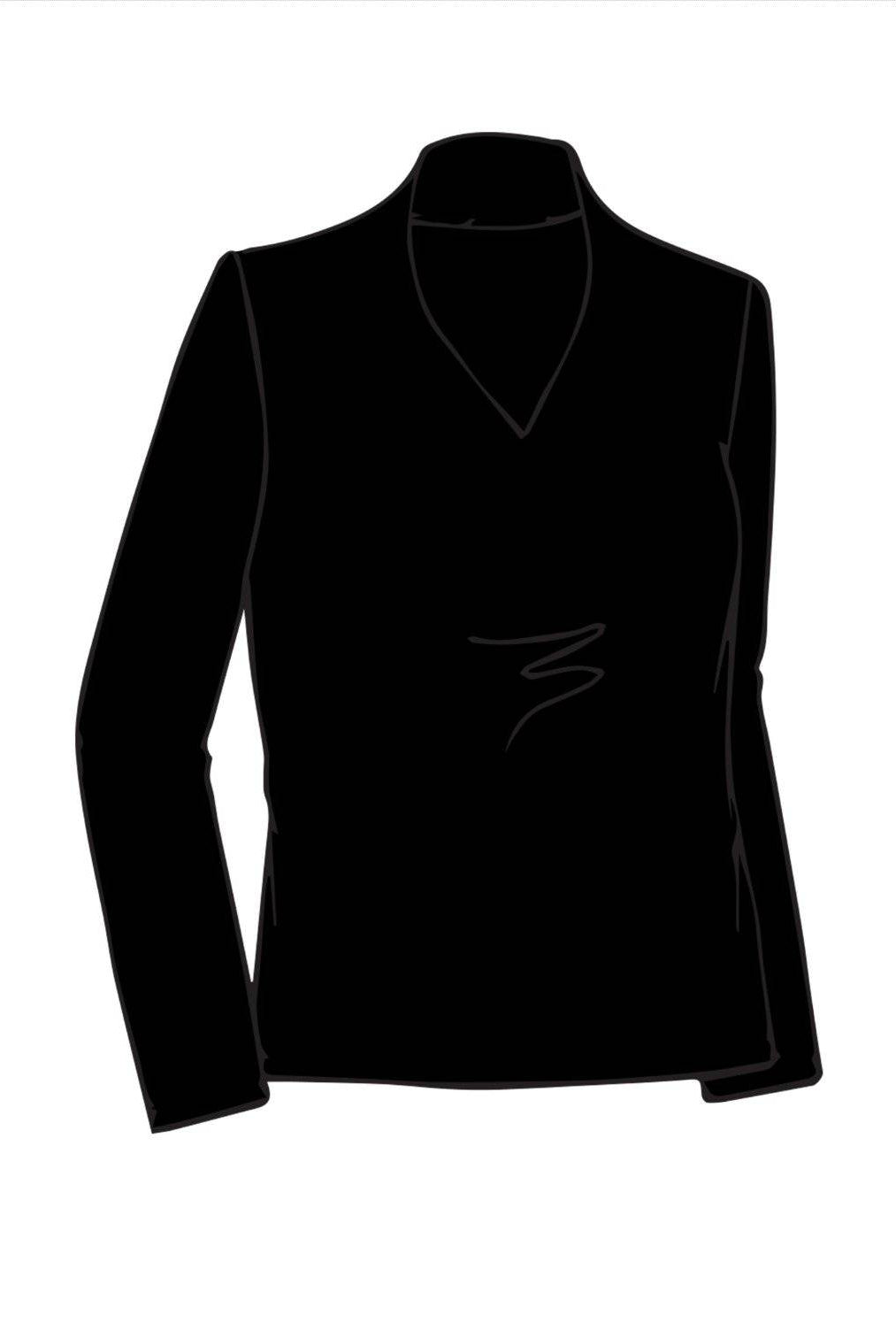 PAULA RYAN ESSENTIALS Easy Fit Long Sleeve High Neck V Top - Merino - Paula Ryan