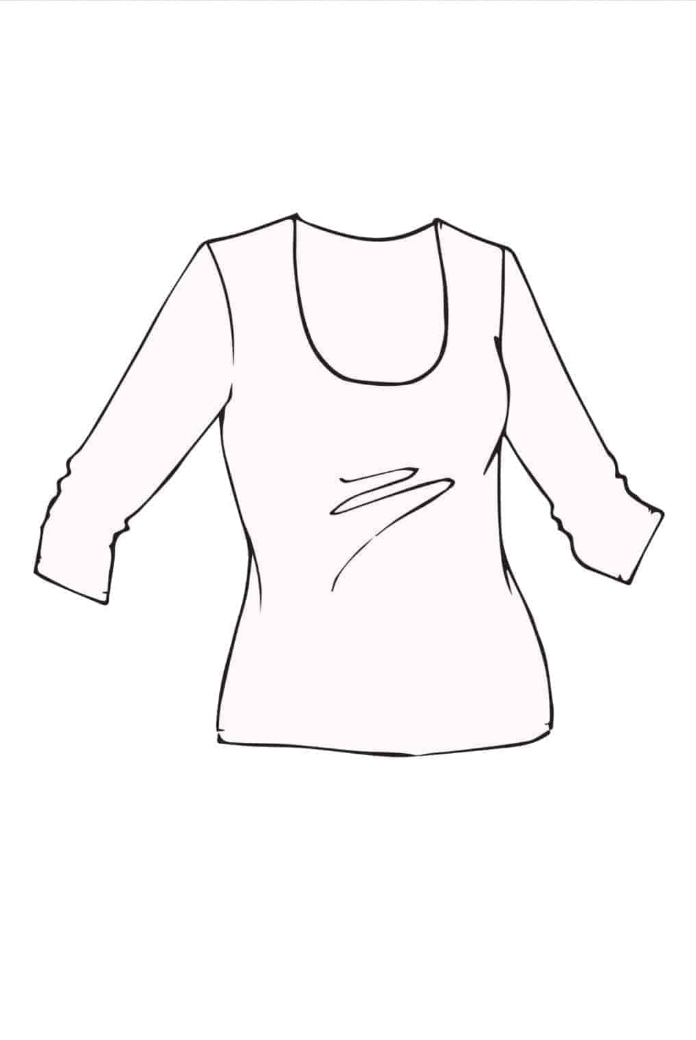 PAULA RYAN ESSENTIALS Slim Fit 3/4 Sleeve U Shape Neck Top - MicroModal - Paula Ryan