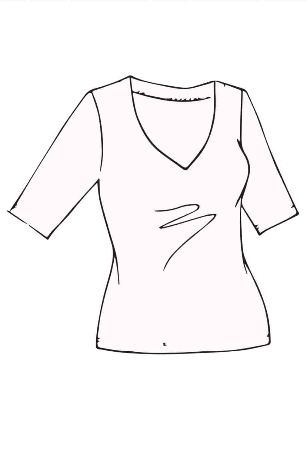 PAULA RYAN ESSENTIALS Slim Fit Half Sleeve V Neck Top - MicroModal - Paula Ryan