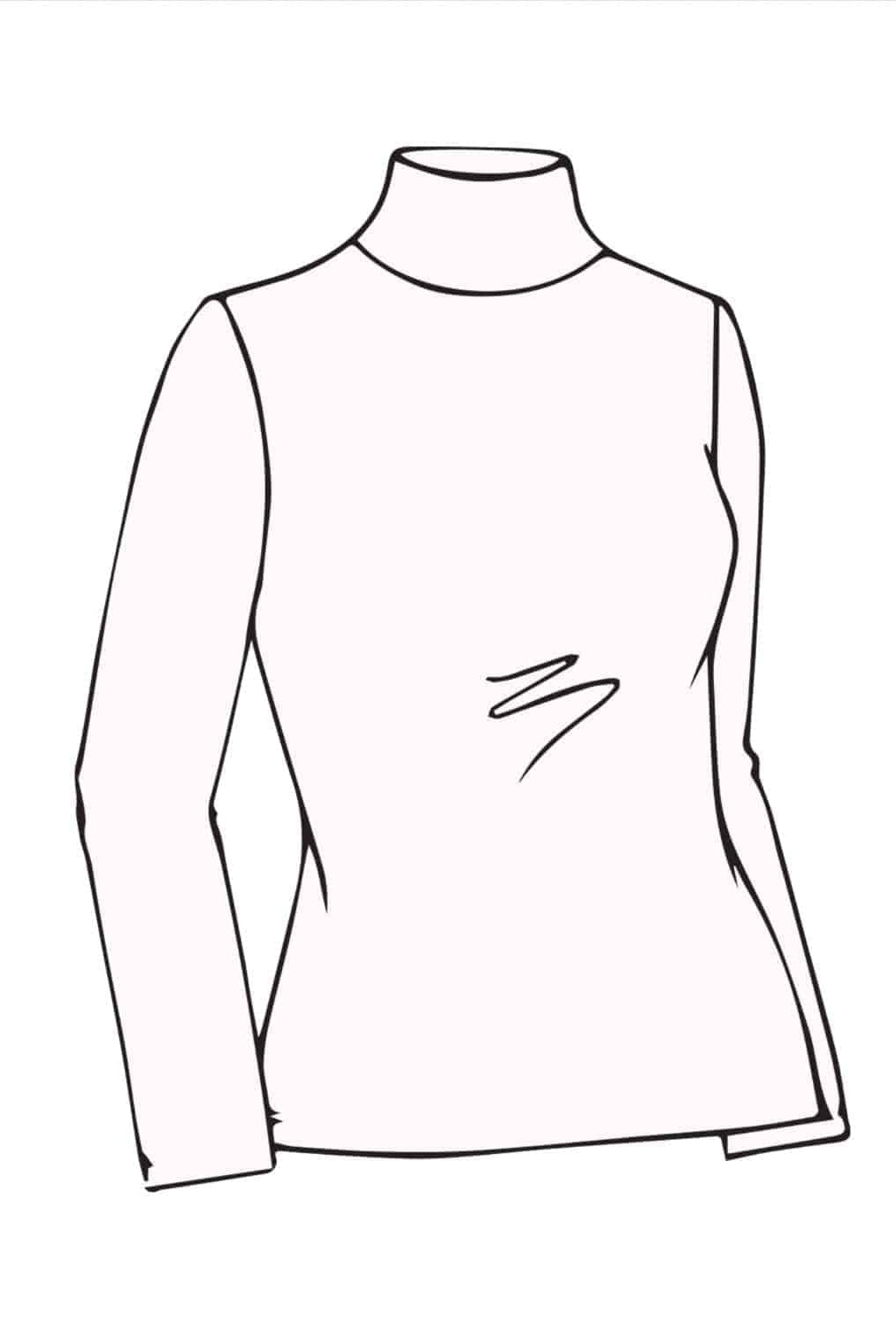 PAULA RYAN ESSENTIALS Slim Fit Long Sleeve Polo Neck Top - Navy MicroModal - Magpie Style