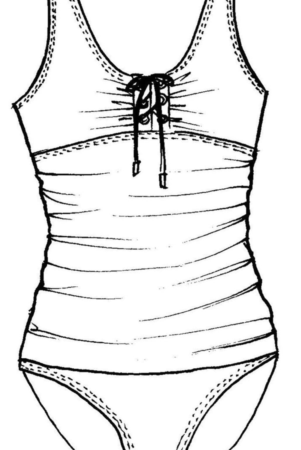 PAULA RYAN Lace Up Front Swimsuit - Paula Ryan