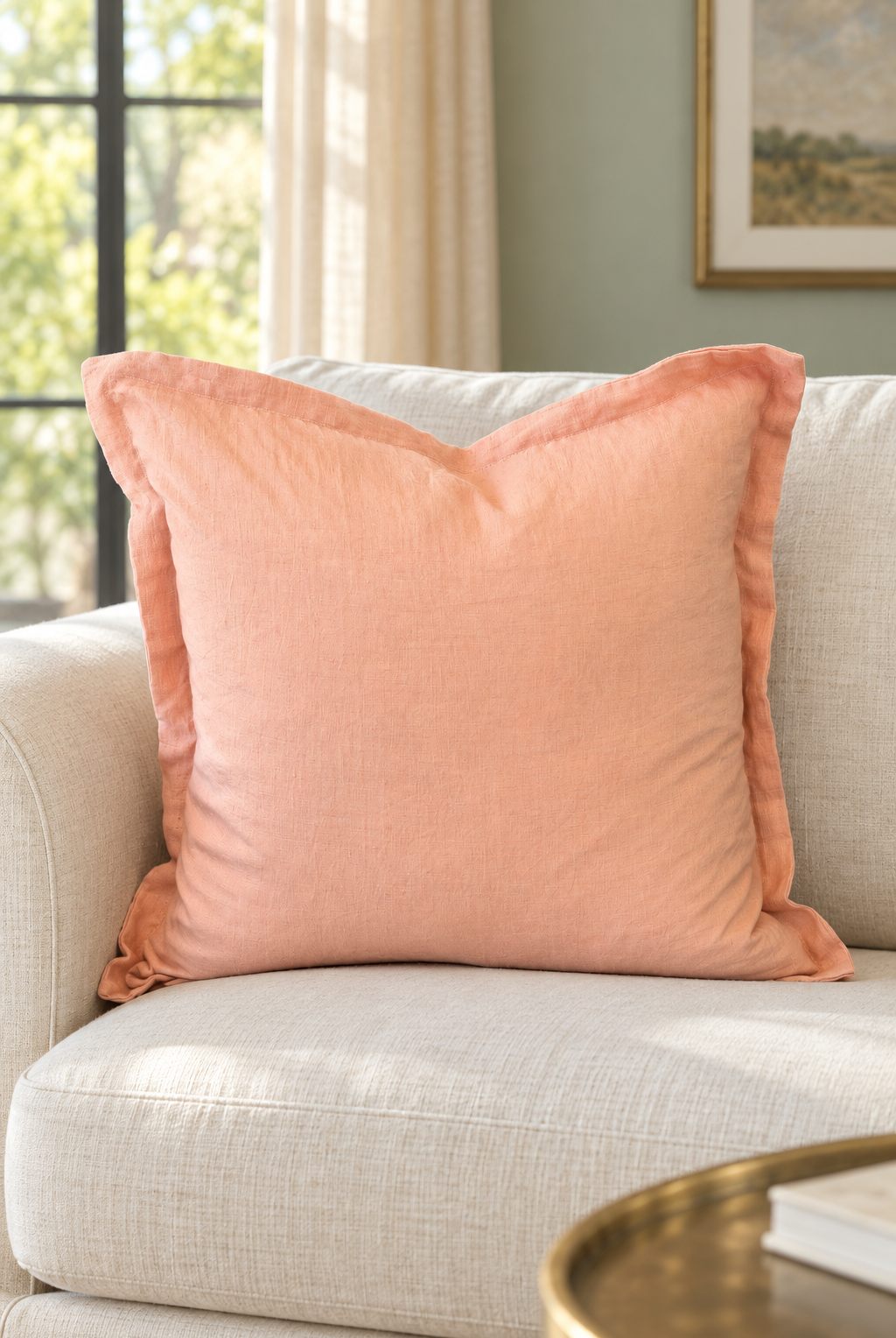 Cove Linen Cushion - Pink - Magpie Style