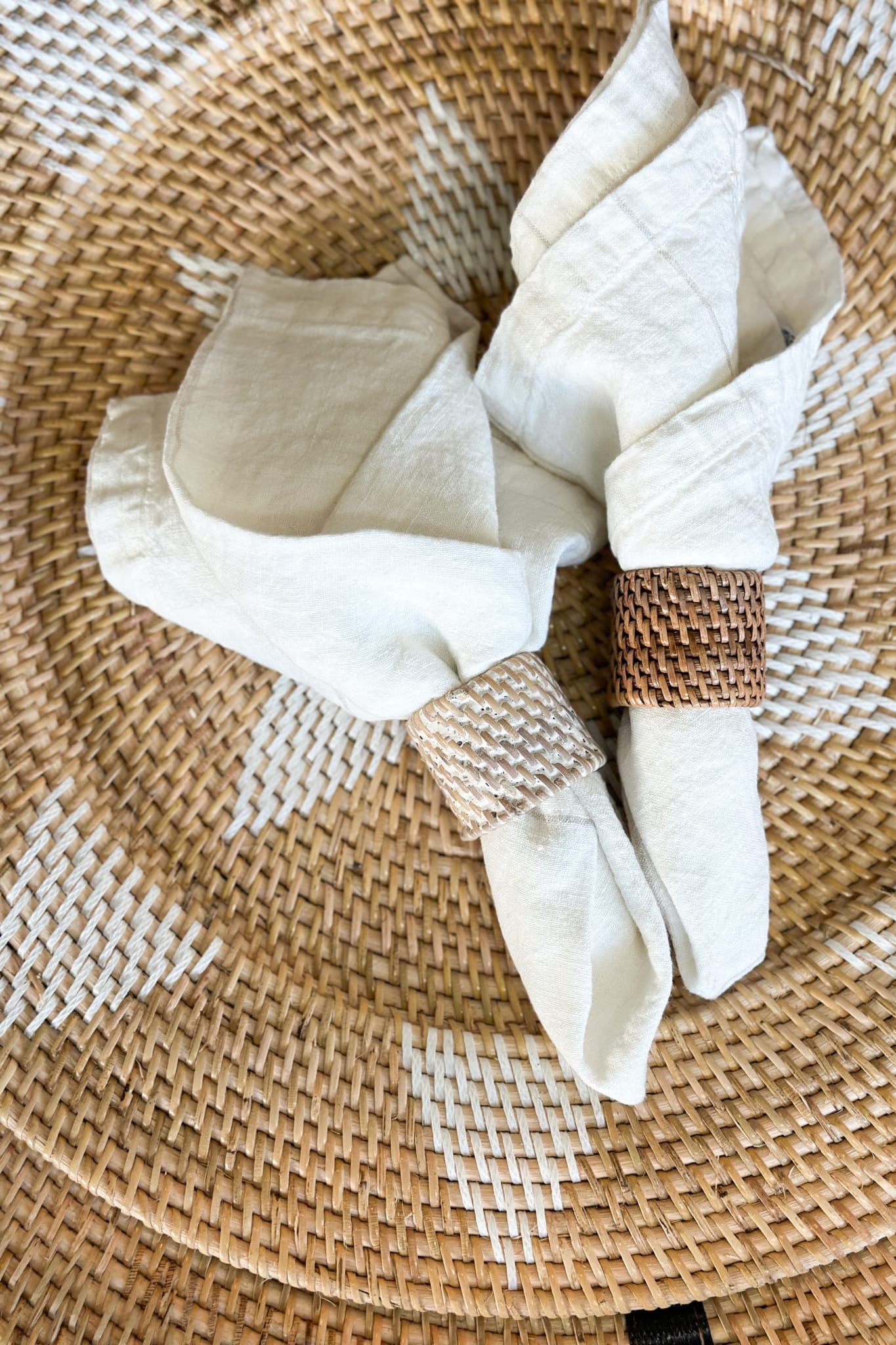 Cayman Natural Rattan Napkin Ring - Magpie Style