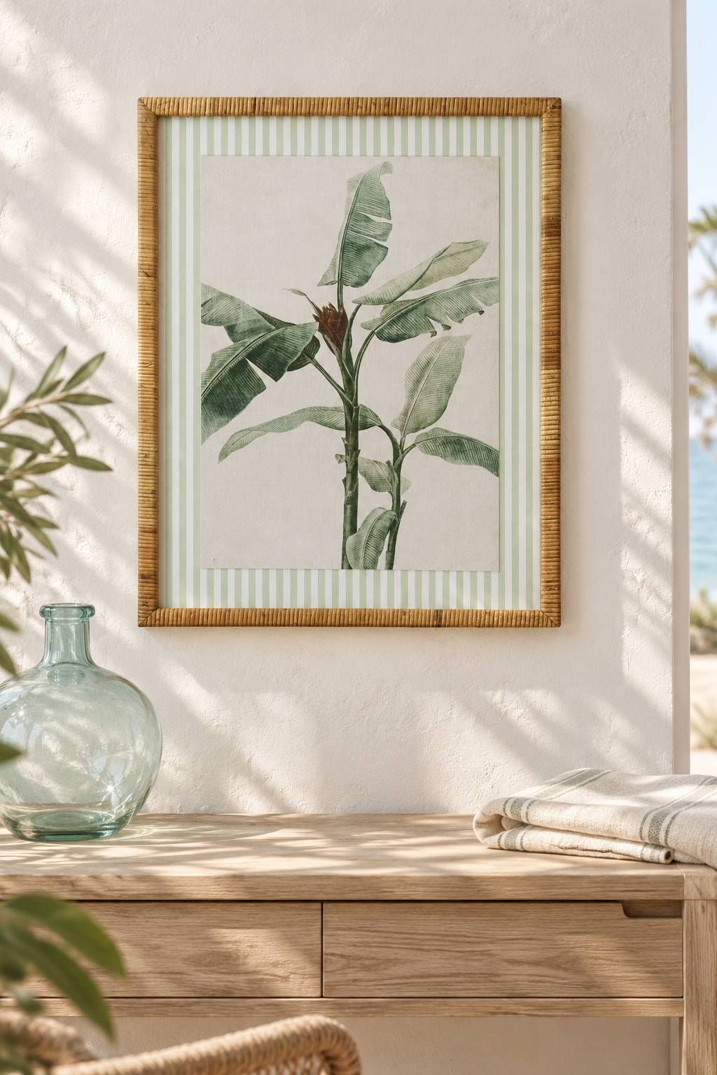 Striped Banana Blossom Study in a coastal interior
