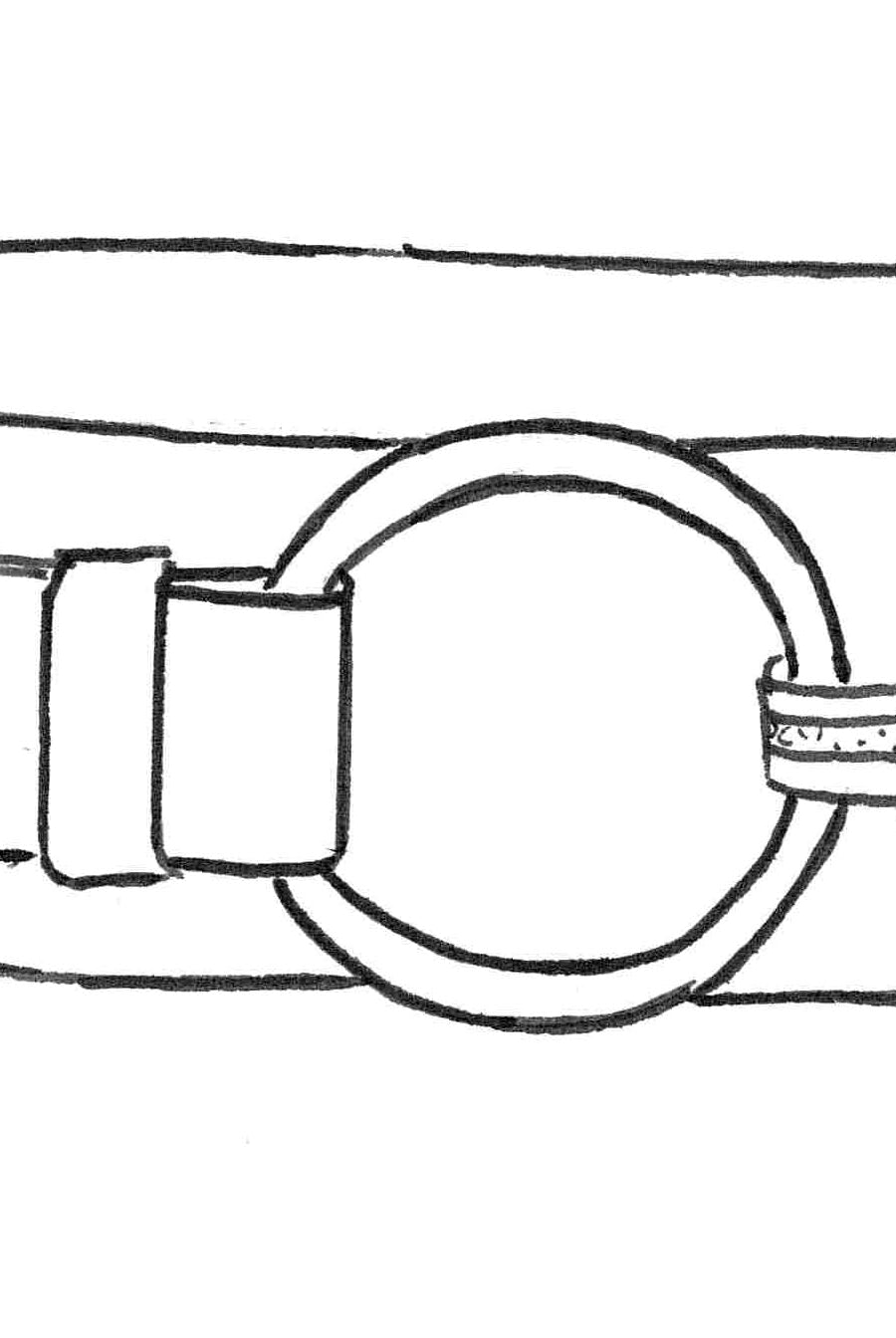 PAULA RYAN O ring Leather Belt - Black/Nickel - Paula Ryan