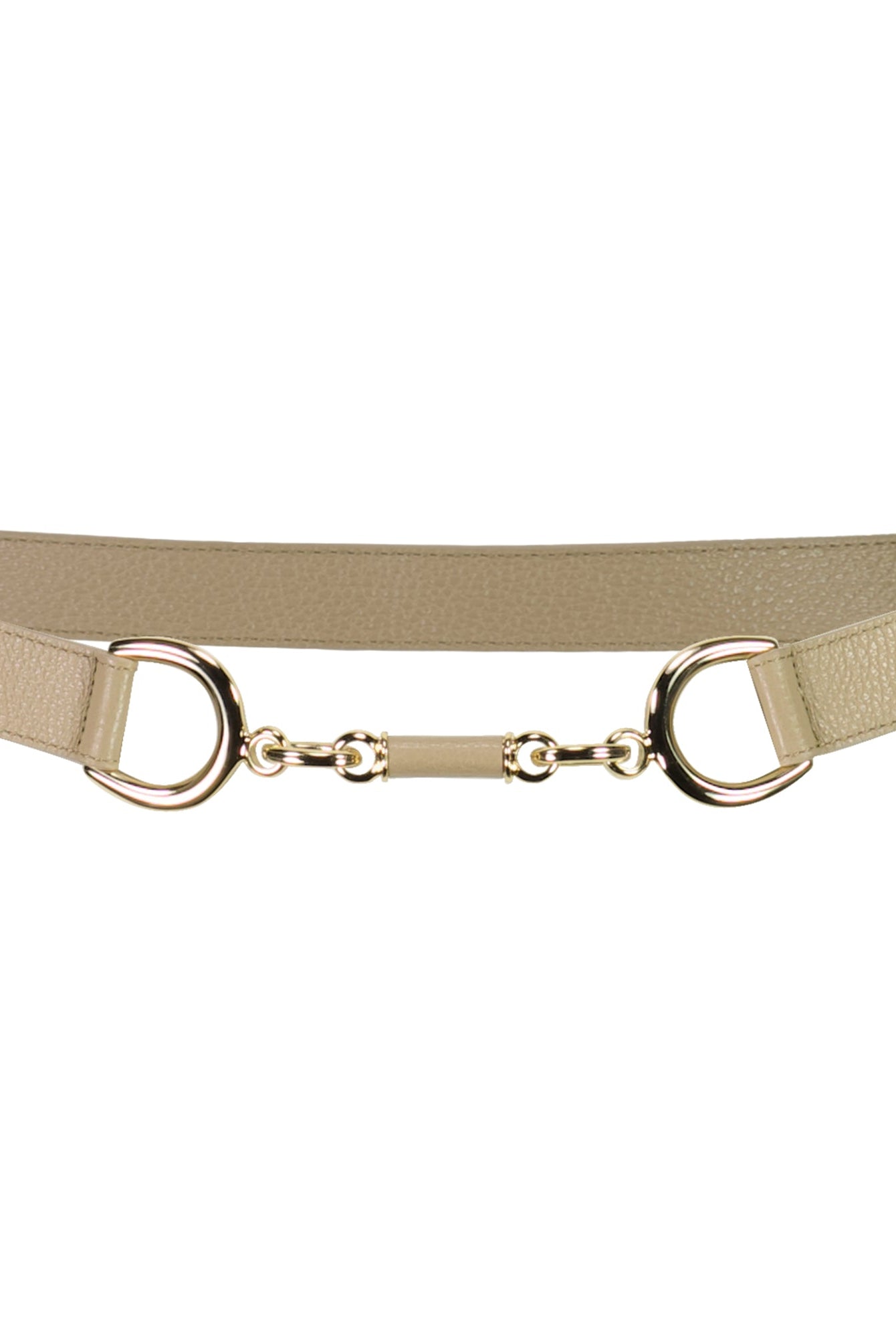 PAULA RYAN Metal Trimmed Leather Belt - Tan/Gold - Paula Ryan