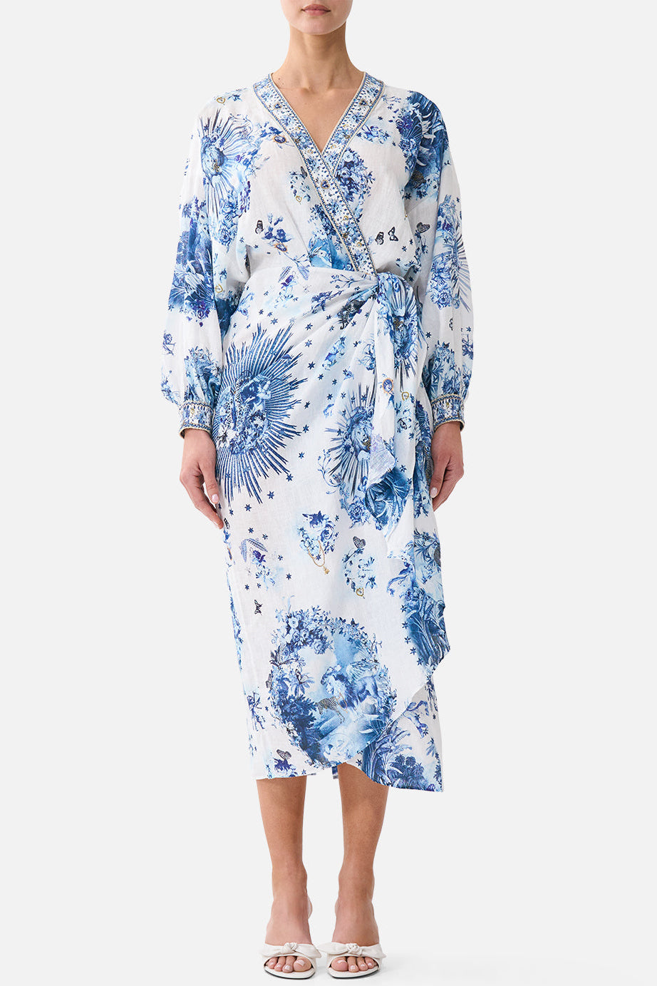 CAMILLA Wrap Midi Dress - The Porcelain Parlour