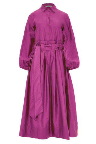 DEVOTION TWINS - Paula Long Dress With Belt Fushia