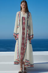 DEVOTION TWINS Power Long Dress - Navy/Red