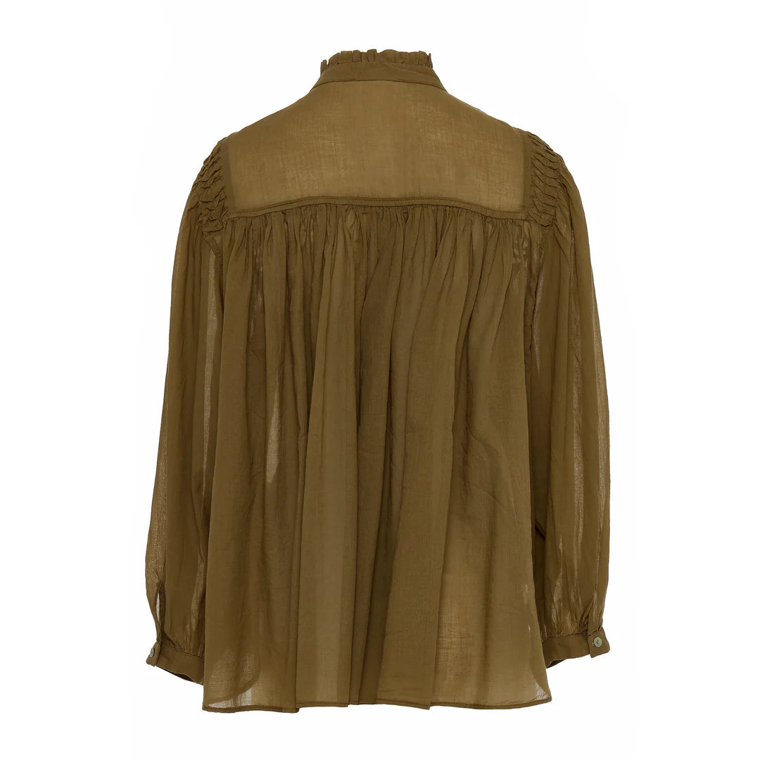 DEVOTION TWINS Voile Shirt - KHAKI