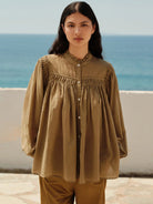 DEVOTION TWINS Voile Shirt - KHAKI