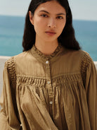 DEVOTION TWINS Voile Shirt - KHAKI