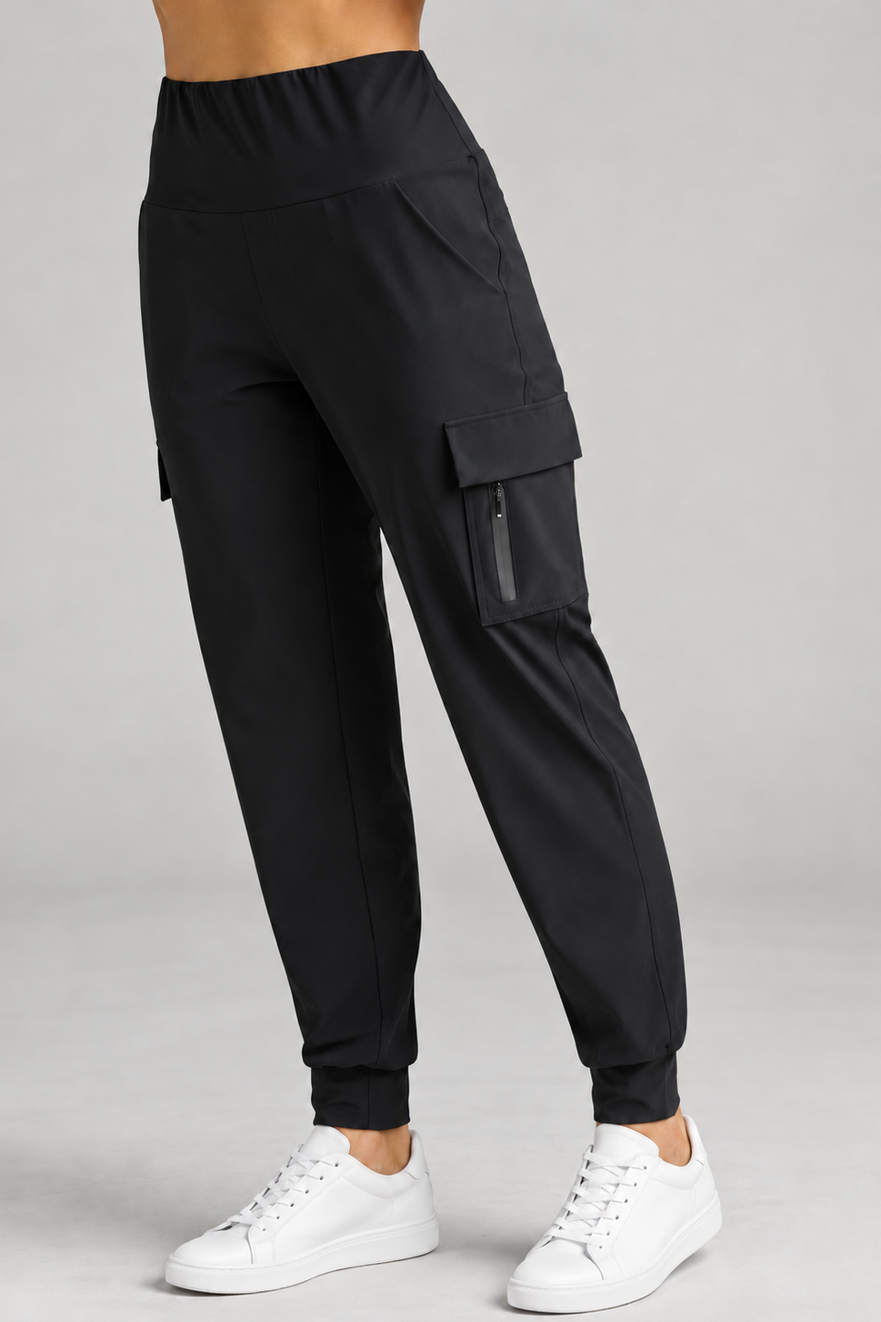 PAULA RYAN (Tall) Cuffed Cargo Pant - Black - Paula Ryan