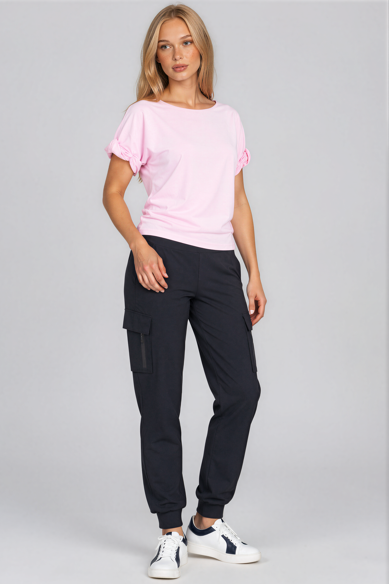 PAULA RYAN (Regular Length) Cuffed Cargo Pant - Navy - Paula Ryan