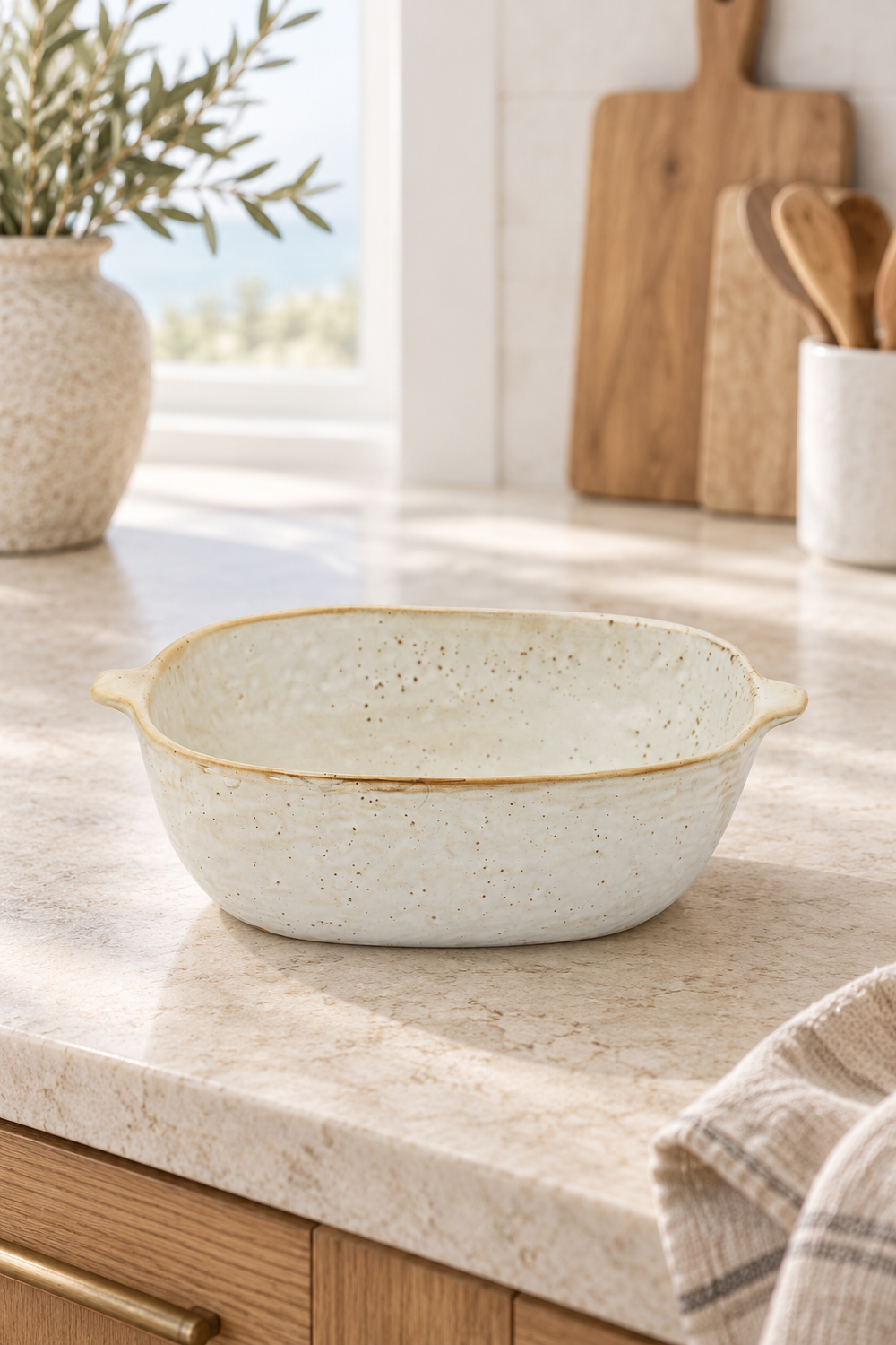 Rustic Stoneware Serving Dish