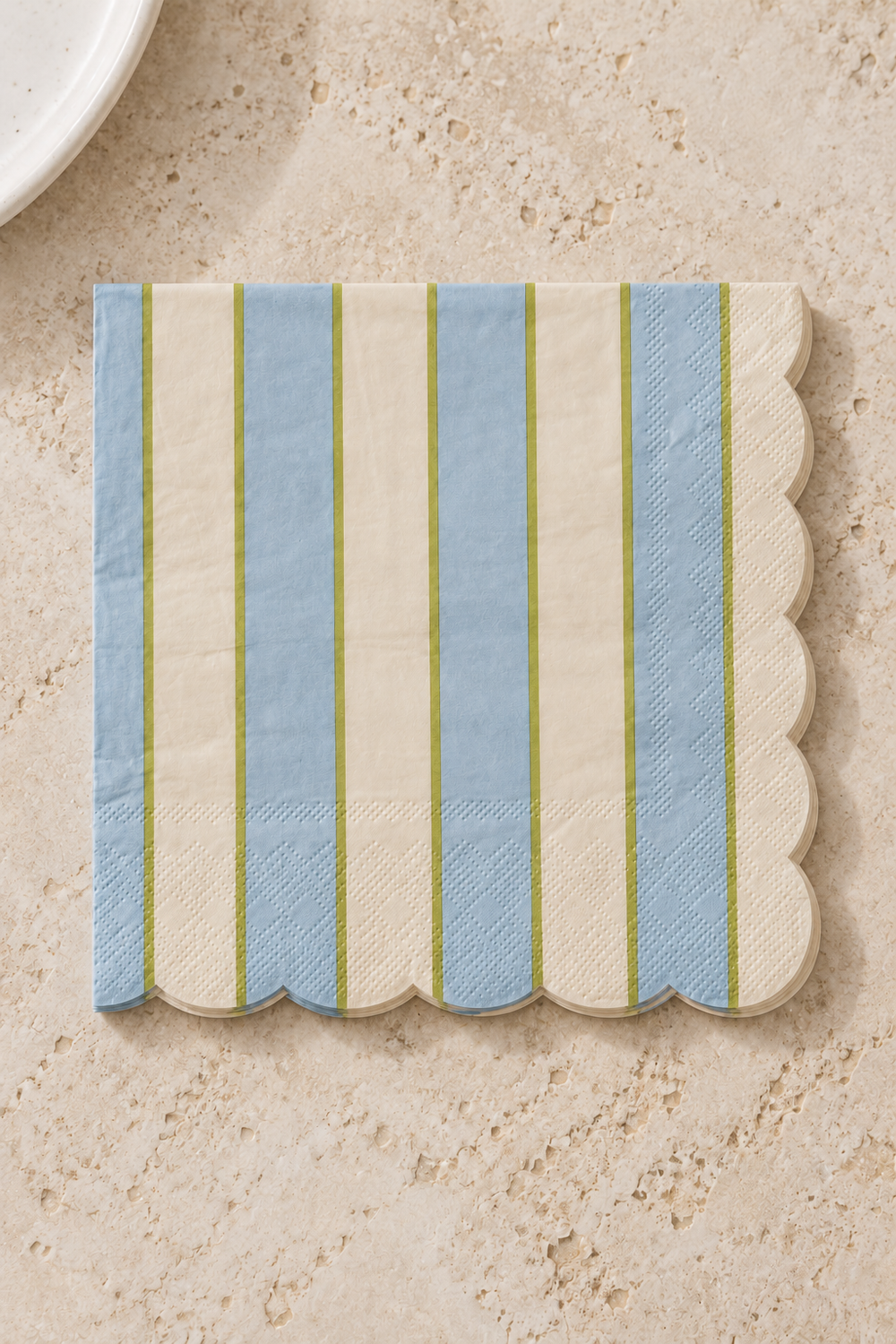 Carnival Paper Napkins - Blue and Ivory