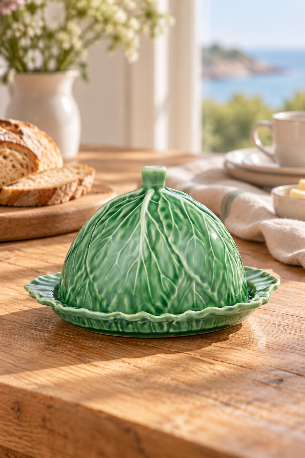 Cabbage Ceramic Cheese and Butter Dome