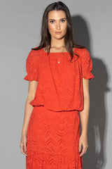DRAMA THE LABEL Mana Top - Coral Lace