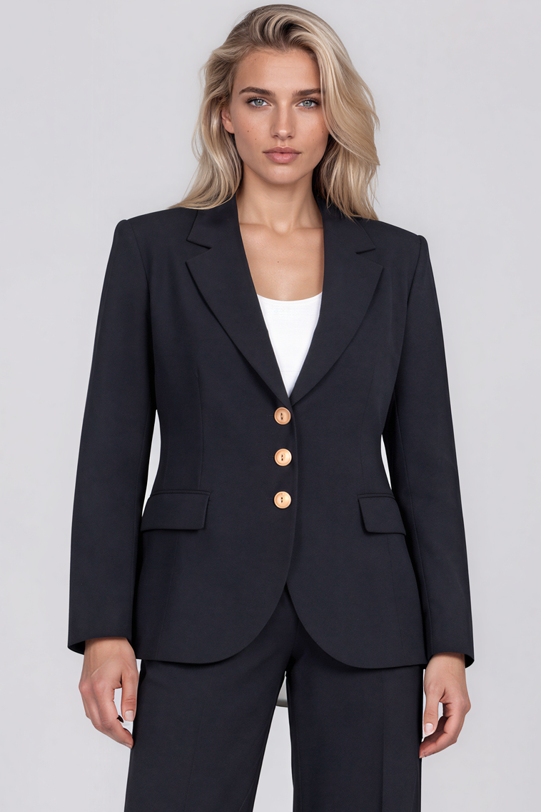 PAULA RYAN Classic Waisted Jacket - Navy