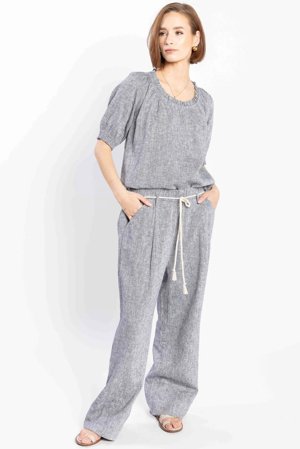 LOUGHLIN Mel Blouse - Navy Marle - Magpie Style