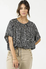 DRAMA THE LABEL Liberty Top - Black Paisley