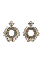DEEPA GURNANI Chantel Earrings - Gunmetal