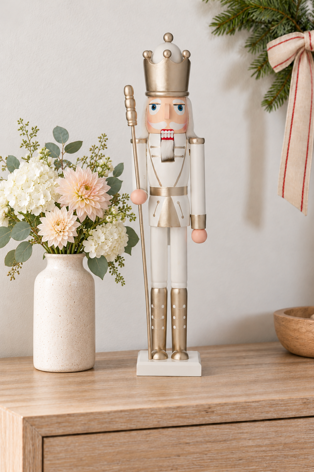 Nutcracker with Baton - Gold & Pink, 60cm