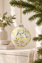 Glass Bauble - White styled indoors with pale whitewashed furniture and summer light; Coast to Coast XX10865WHITE