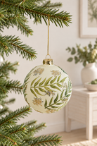 Glass Bauble - Green styled indoors with pale whitewashed furniture and summer light; Coast to Coast XX10865GREEN