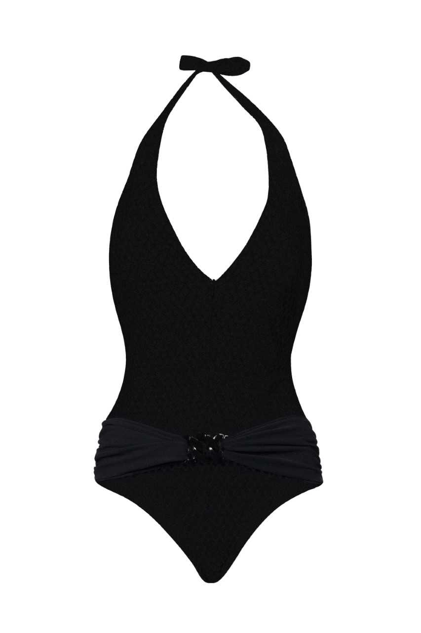 PAULA RYAN Deep V Belted Swimsuit - Paula Ryan