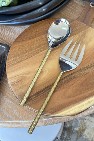 Twisted Gold Salad Servers