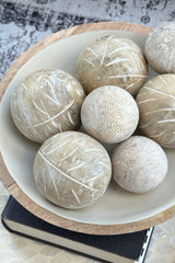 Spruce Hand Carved Wooden Ball 10cm