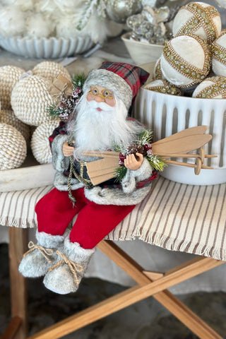 Sitting Santa in Tartan (40cm)