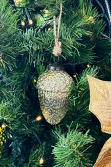 Hanging Glass Acorn - Luster Gold