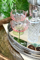 Tulip Cocktail Glasses Set/2 Pink/Green