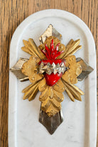 Layered Mexican Cross with Heart - Tin - Magpie Style