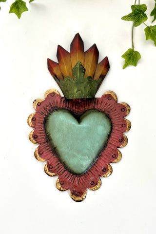 Heart Antique with Crown - Turquoise
