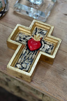 Golden Cross with Red Heart - Magpie Style