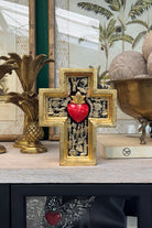 Golden Cross with Red Heart - Magpie Style