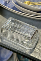 Retro Clear Glass Butter Dish - Magpie Style