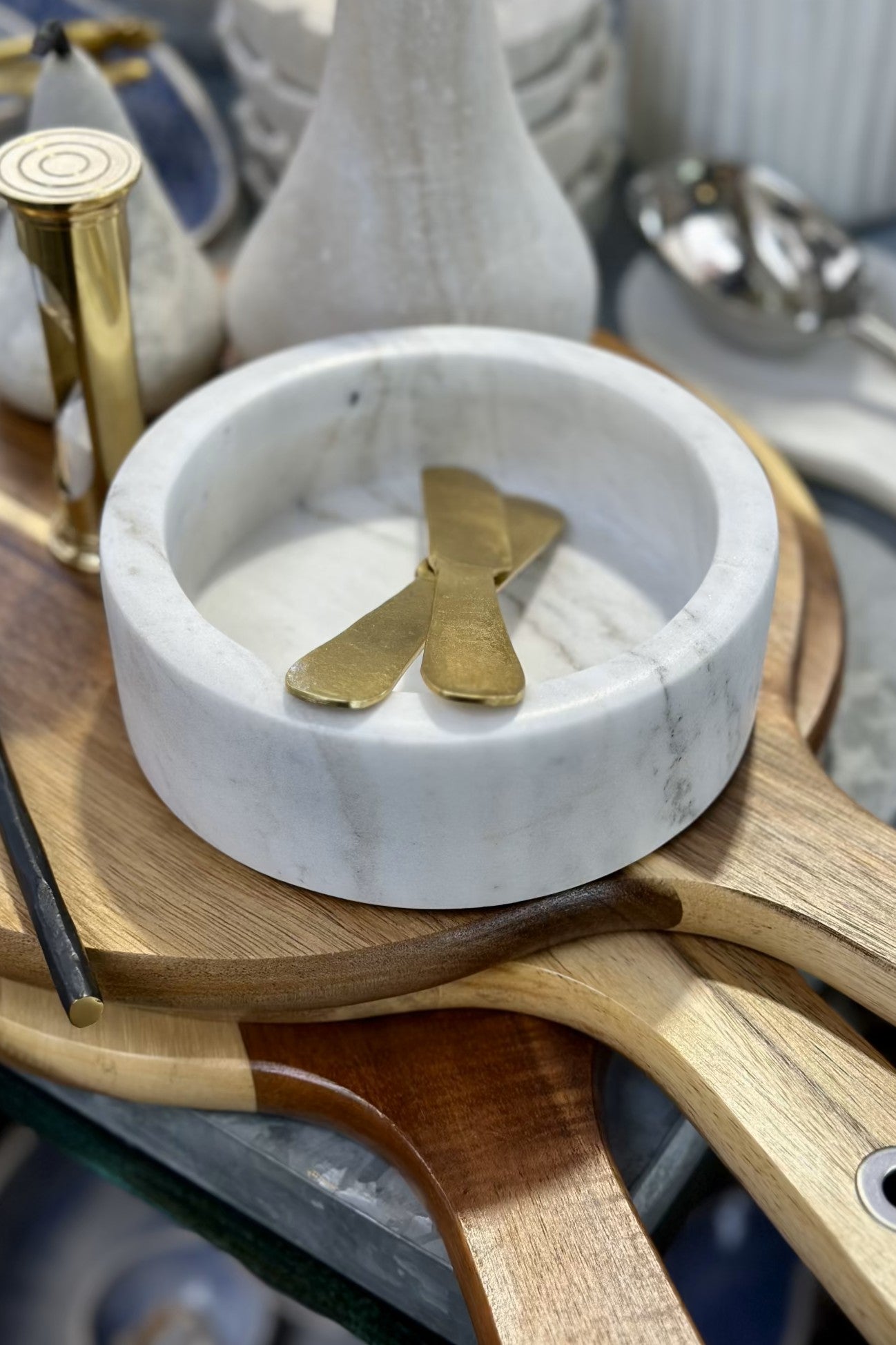 Yves Marble Bowl - Lge White - Magpie Style