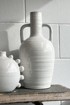 Roxy White Double Handle Vase - Magpie Style