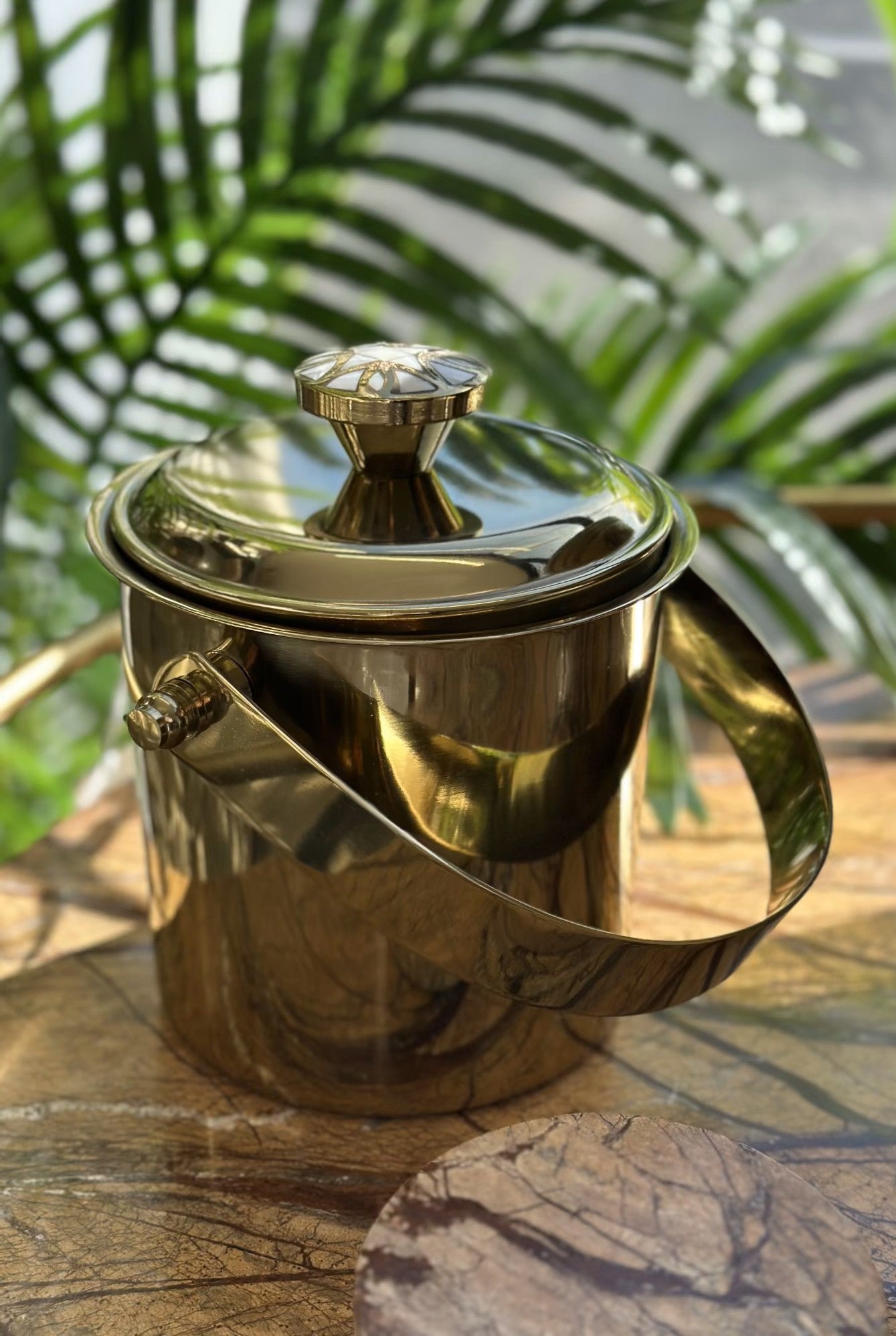 Mother of Pearl Detailed Ice Bucket - Magpie Style