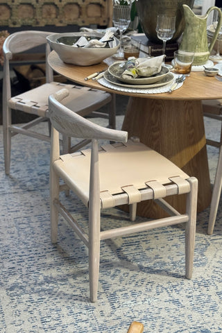 Ecru Laurent Leather Chair