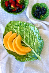 Green Stemmed Cabbage Leaf Melamine Platter 30cm