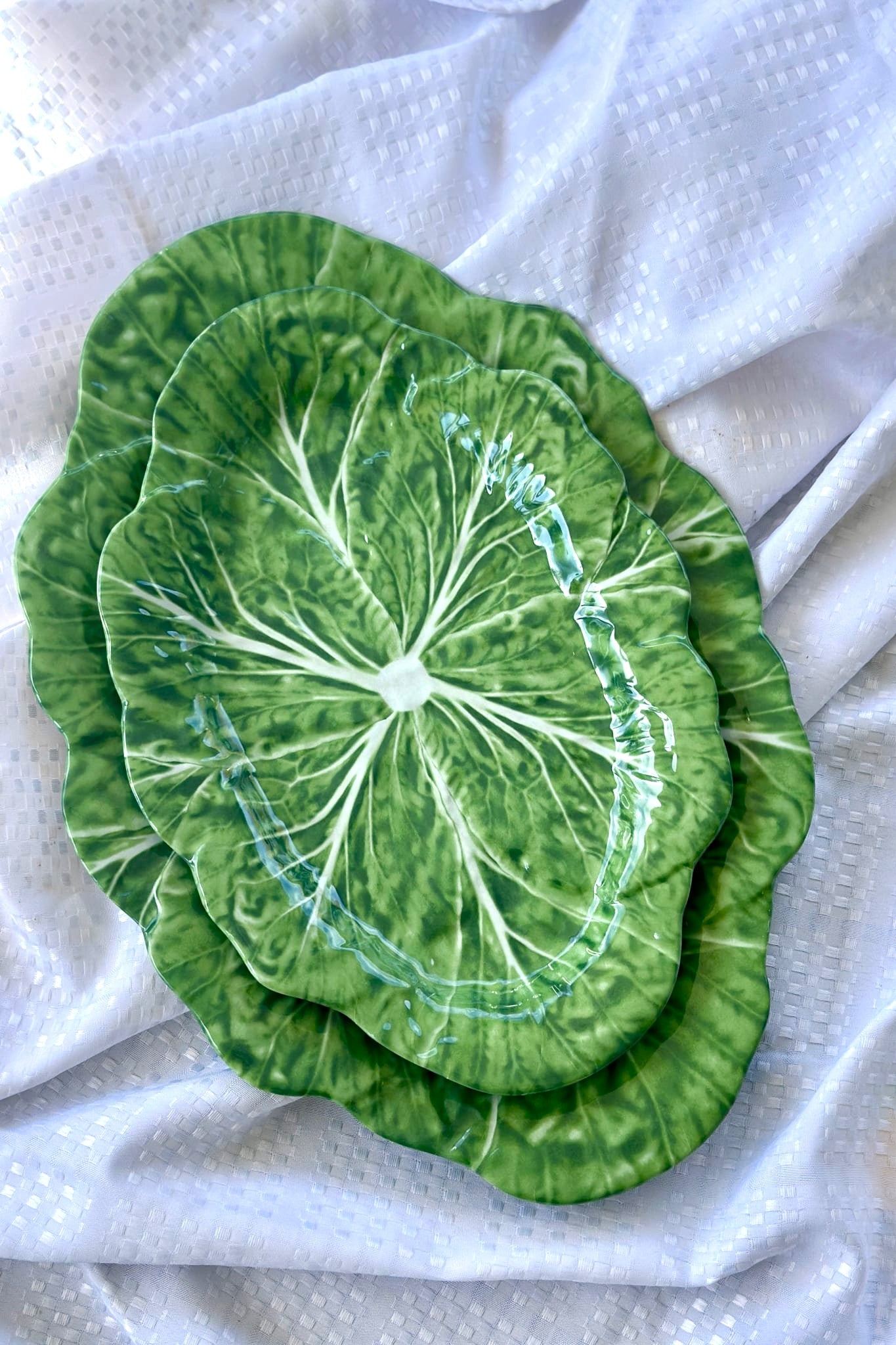 Green Large Oval Cabbage Melamine Platter 40cm - Magpie Style