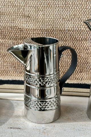 Silver Double Band Jug w/Leather Handle - Small