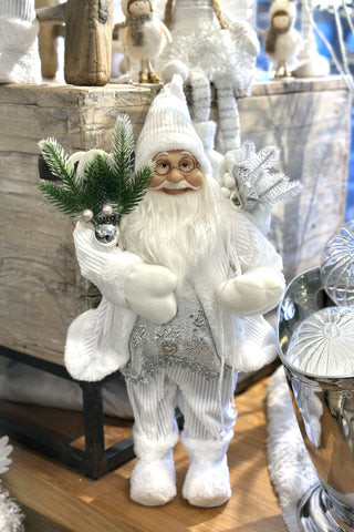 White Coat Santa with Skiis 45cm