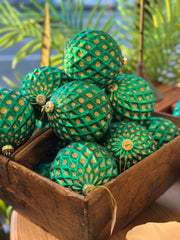 Jade / Gold Large Glass Bauble