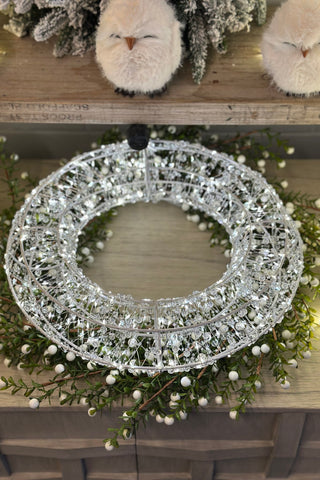 Vienna Bead Wreath 38cm - White